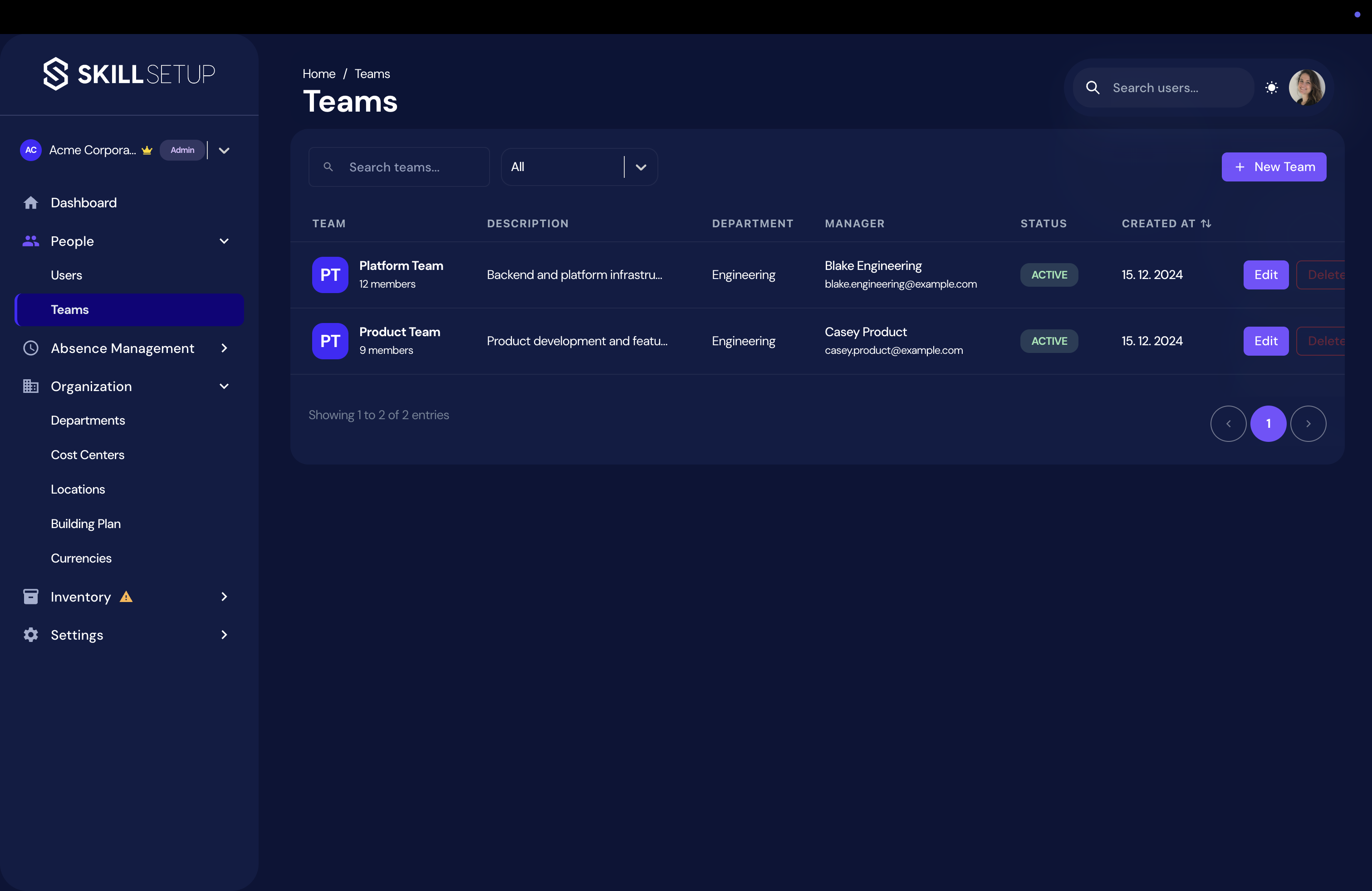 SkillSetup Dashboard
