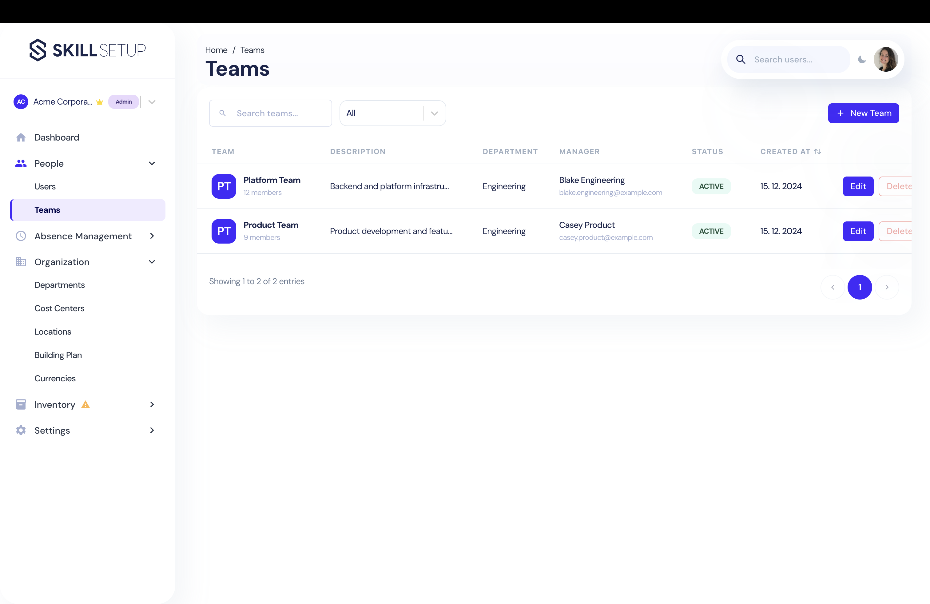SkillSetup Dashboard