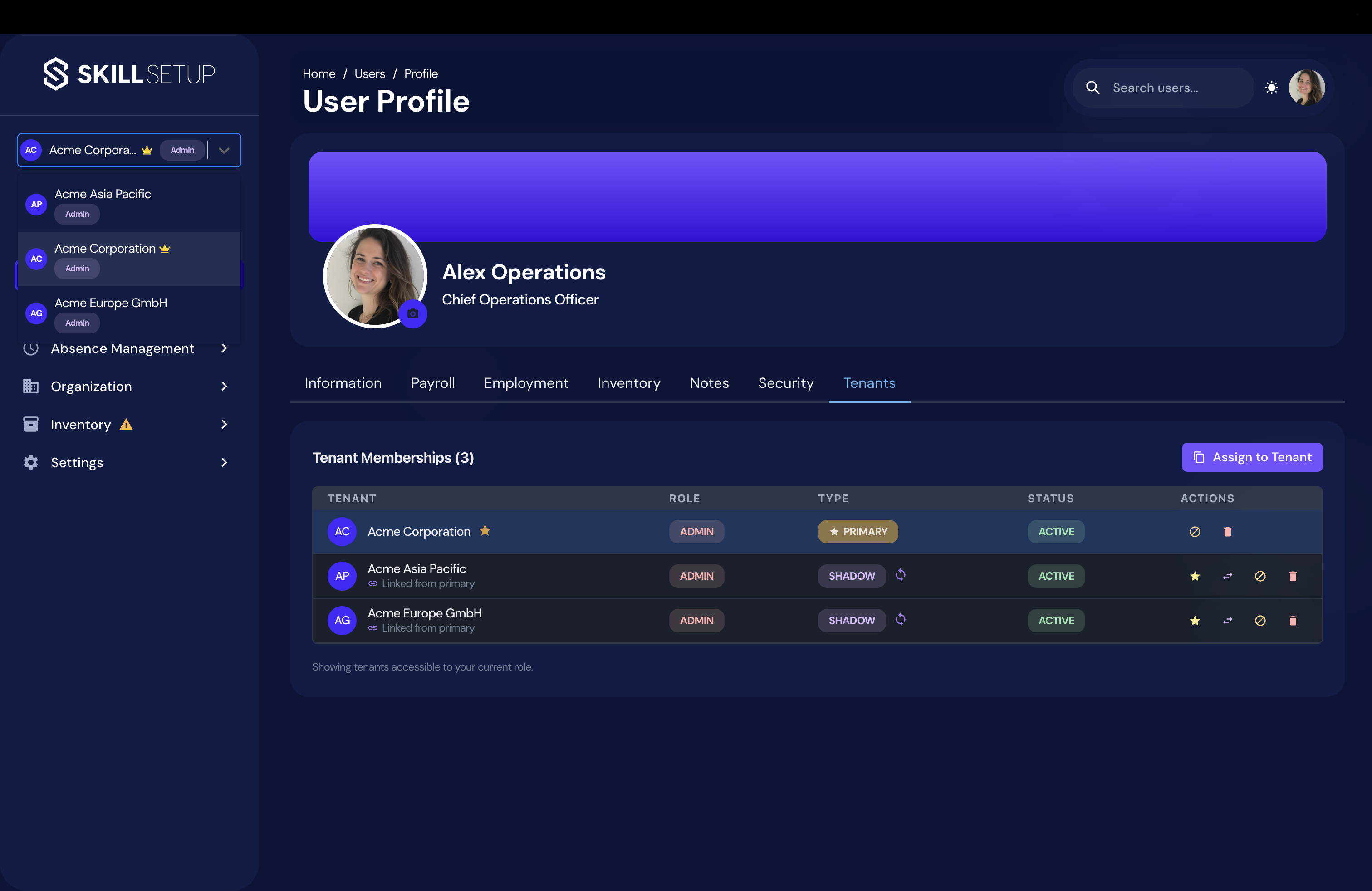 SkillSetup Dashboard