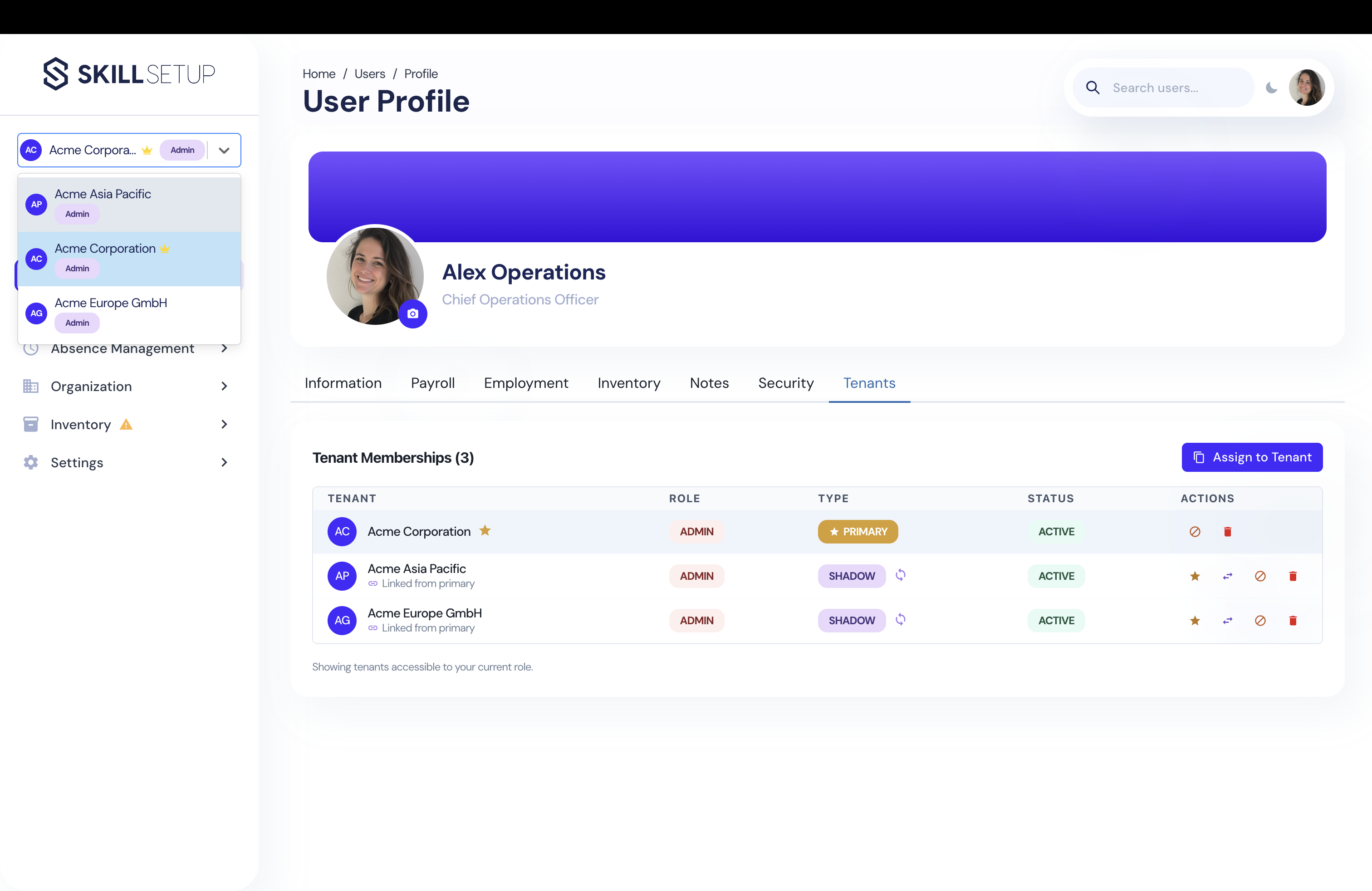 SkillSetup Dashboard